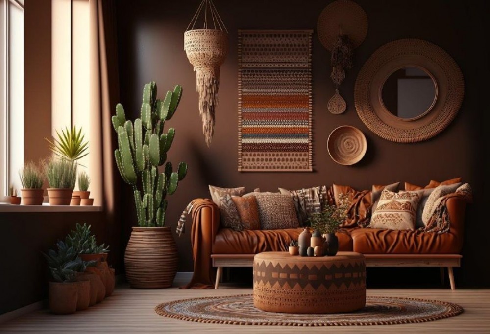 sala de estar estilo boho
