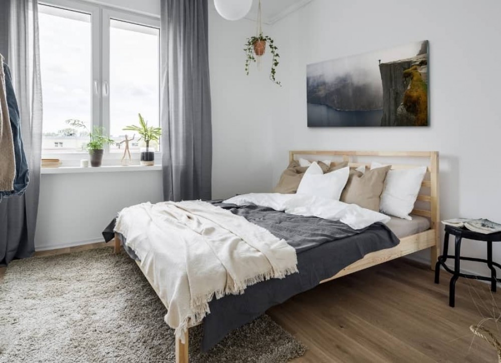 dormitorio en estilo escandinavo